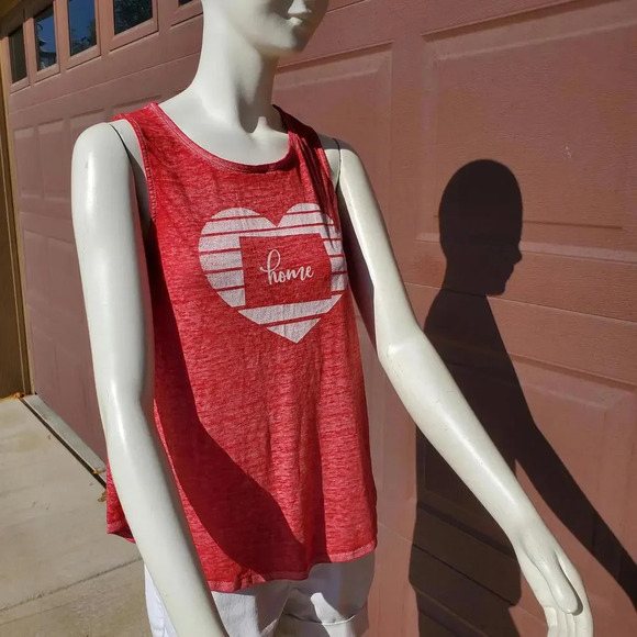 Home Free Red Colorado Stripe Heart Tank Size Small 4/6 NWOT - Picture 8 of 13